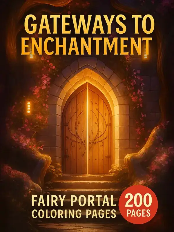 Gateways to Enchantment – 200 Fairy Portal Coloring Pages printable coloring book cover