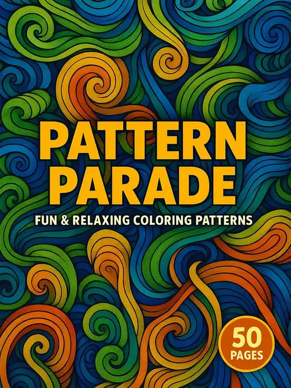 Pattern Parade – 50 Fun & Relaxing Coloring Patterns printable coloring book cover