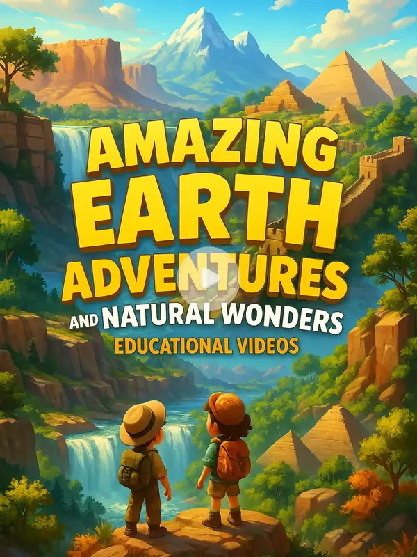 Amazing Earth Adventures and Natural Wonders - Educational Videos printable coloring book cover