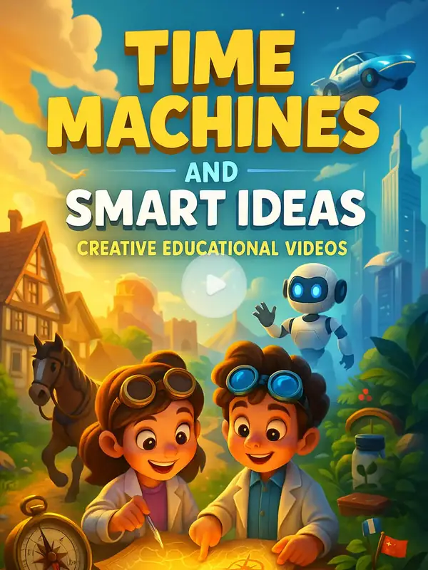 Time Machines and Smart Ideas - Creative Educational Videos for One Dollar — free printable coloring book cover