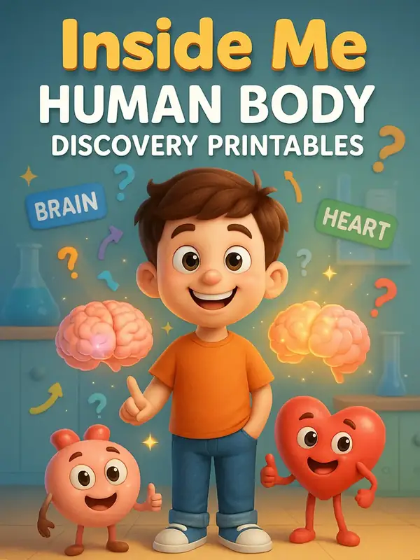 Inside Me - Human Body Discovery Printables (240 Pages) printable coloring book cover