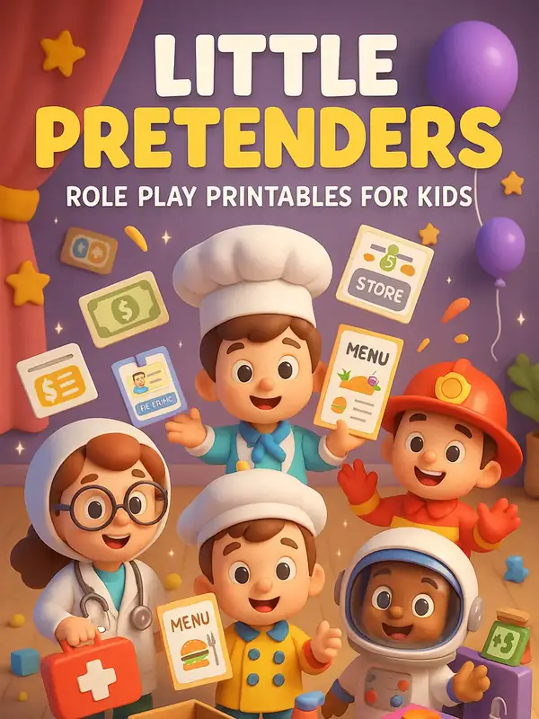 Little Pretenders – Role Play Printables for Kids for One Dollar — free printable coloring book cover